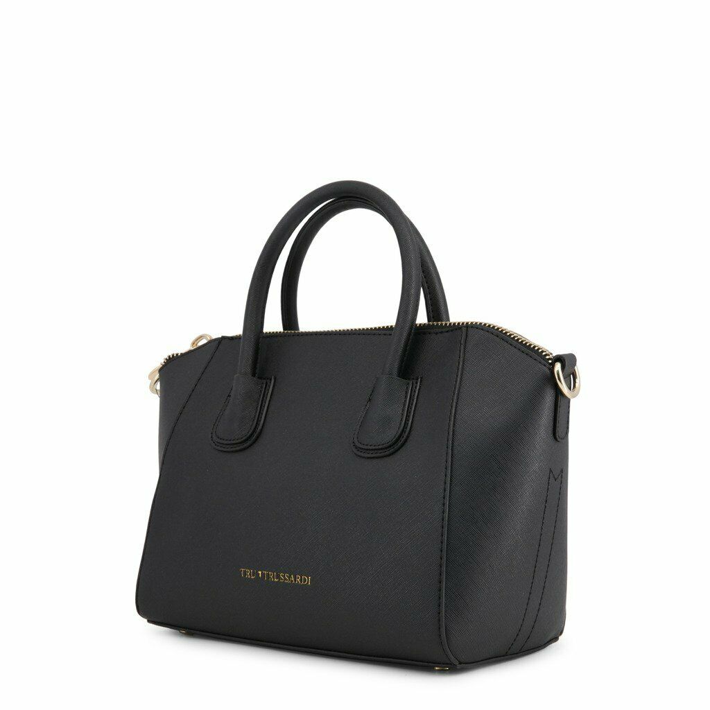 Trussardi Womens Black Leather Satchel Handbag | Kalsona